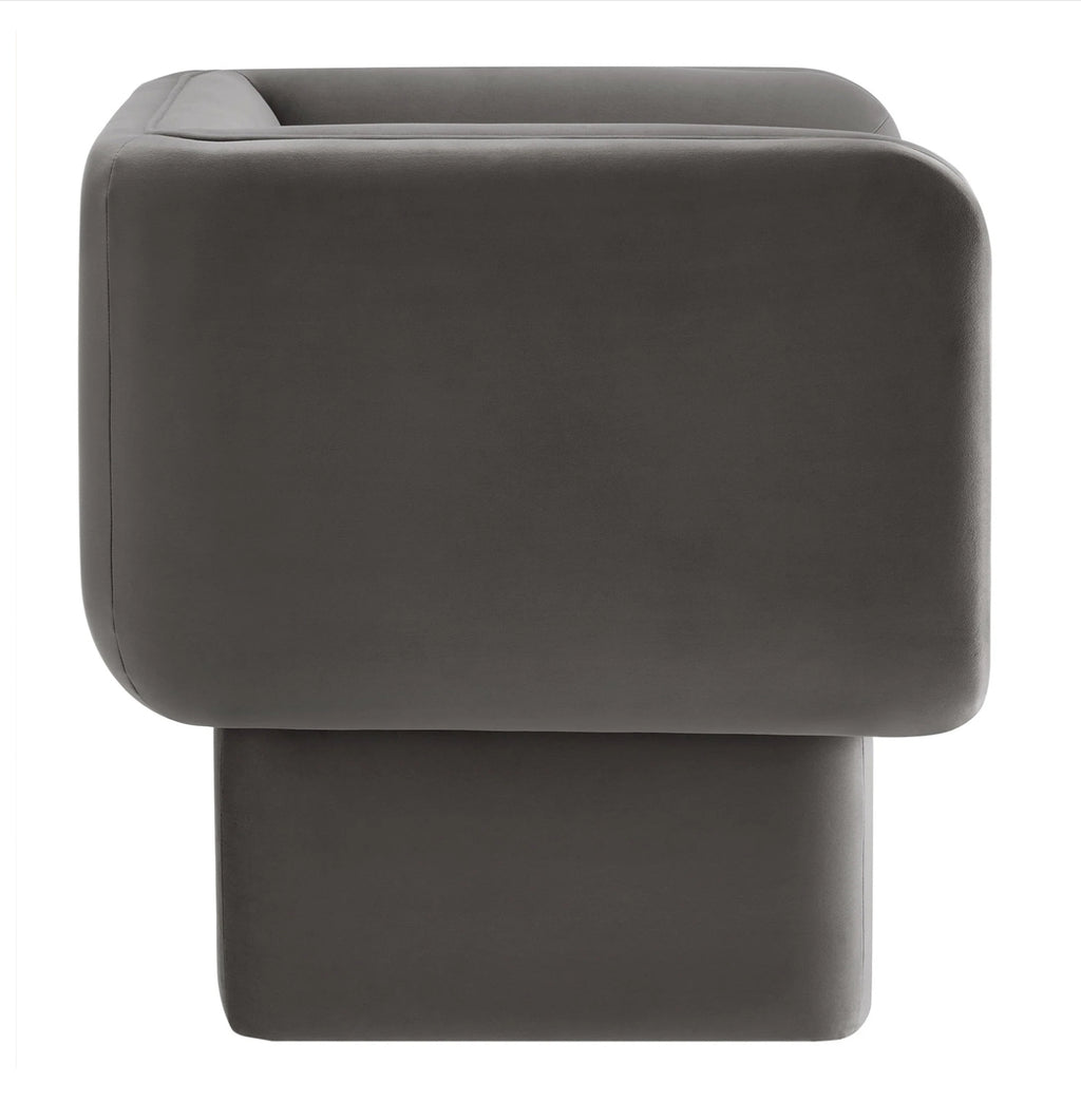 Tate Velvet Gris Silla de Acento