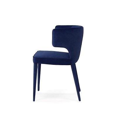 Lucero Terciopelo Azul Silla de comedor