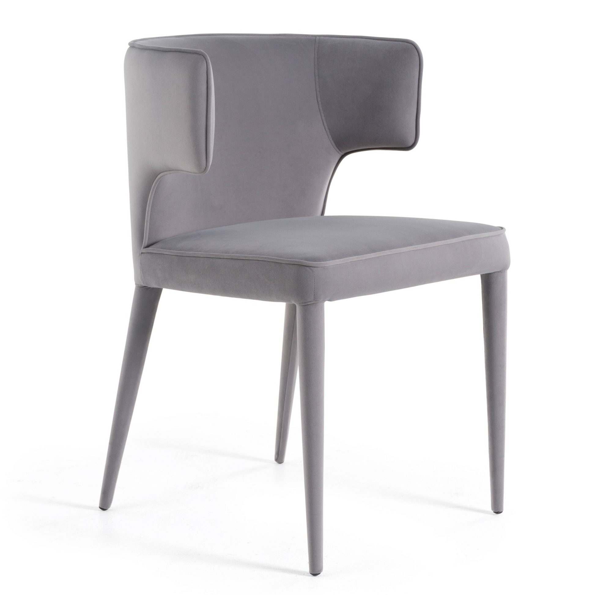 Lucero Terciopelo Gris Silla de comedor
