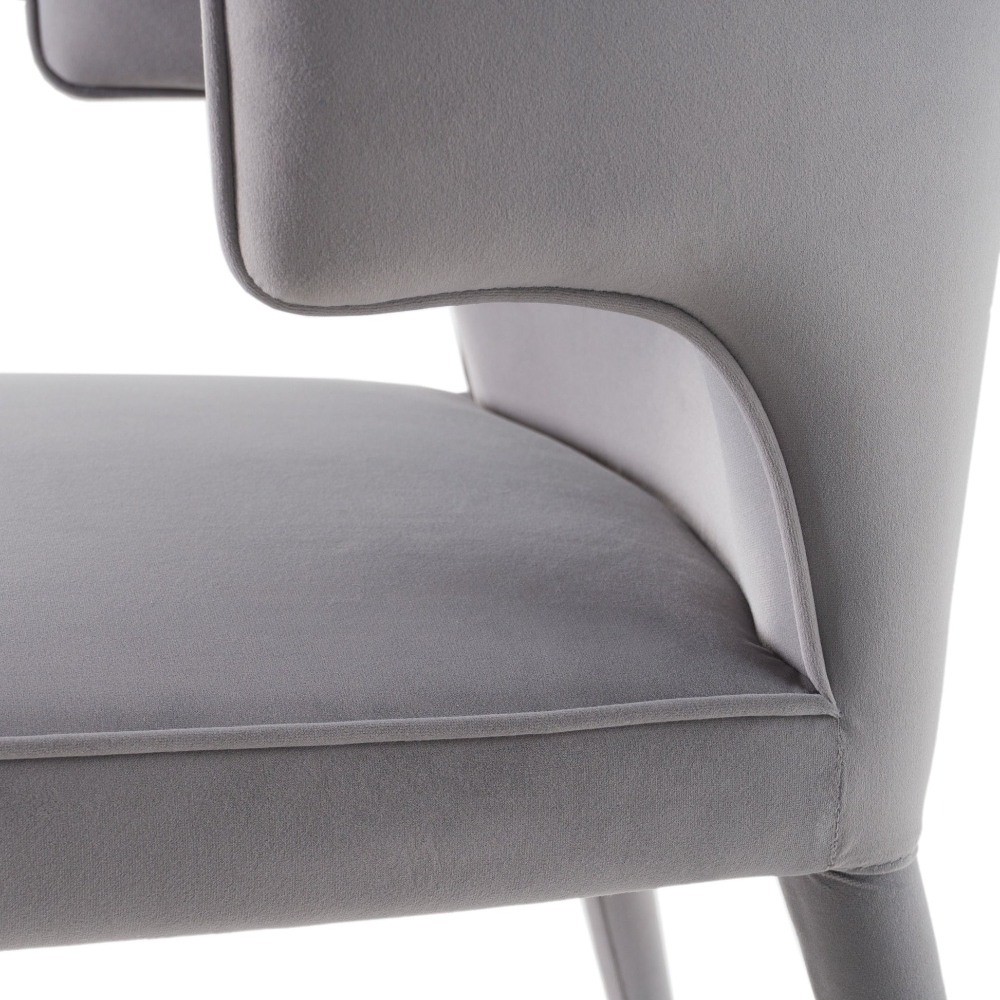 Lucero Terciopelo Gris Silla de comedor
