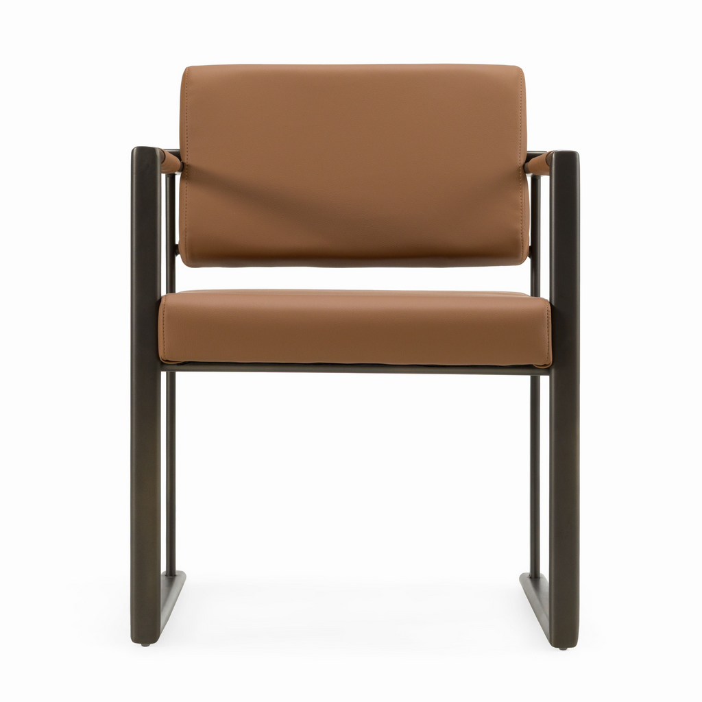 Atlan Vegan Leather Camel Silla de comedor