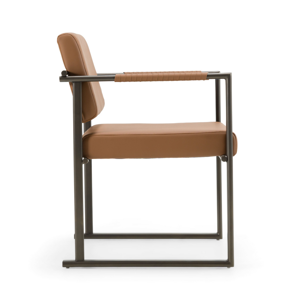 Atlan Vegan Leather Camel Silla de comedor