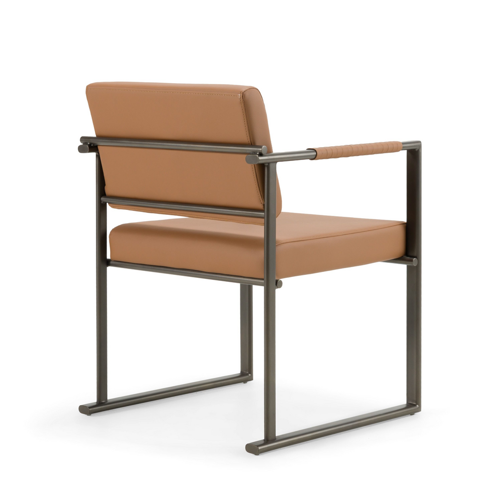 Atlan Vegan Leather Camel Silla de comedor