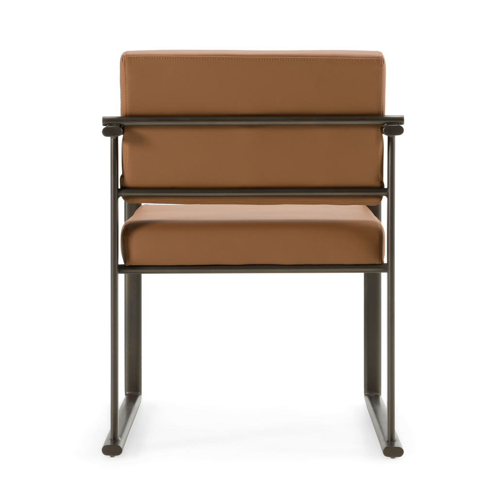 Atlan Vegan Leather Camel Silla de comedor