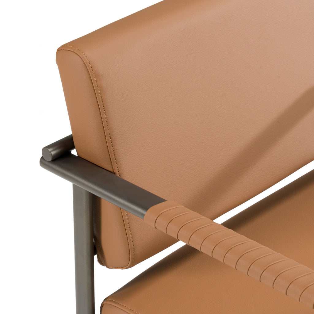 Atlan Vegan Leather Camel Silla de comedor