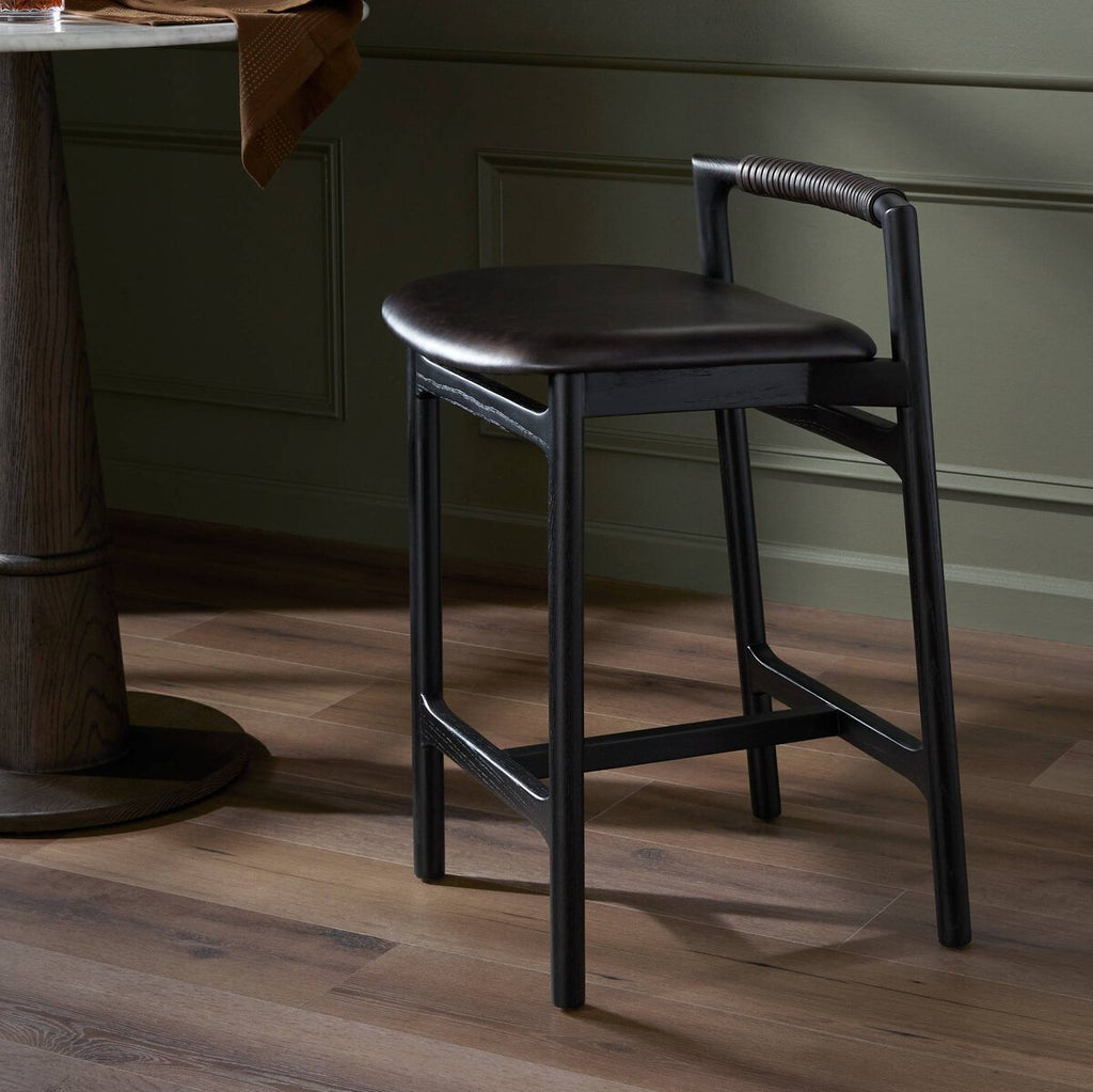 Baden Leather Counter Stool Negro
