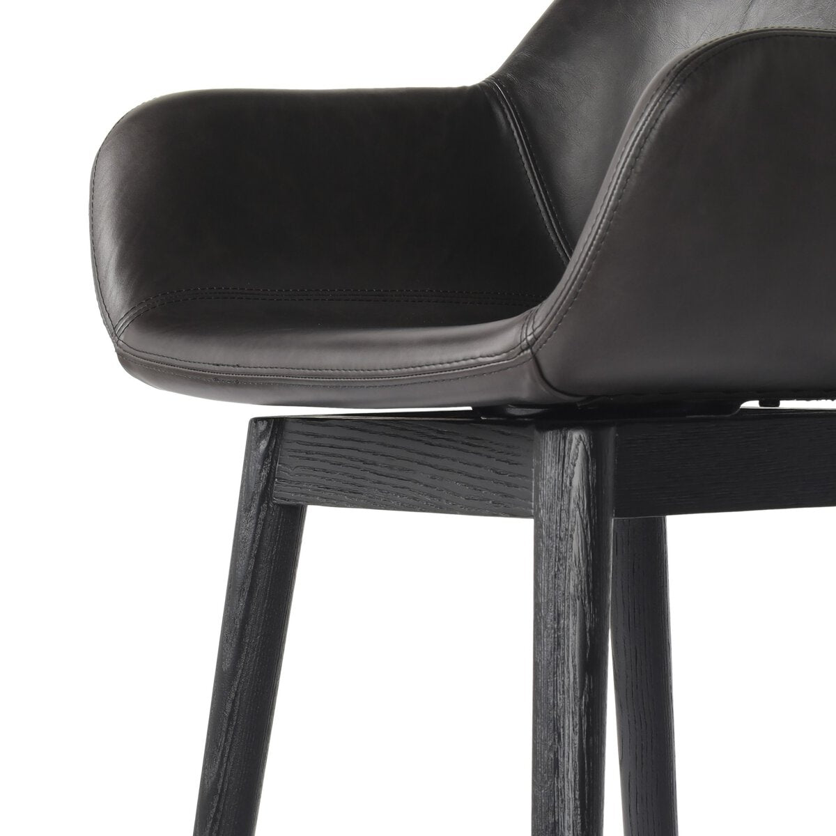 Hannah Swivel Leather Bar Stool Negro