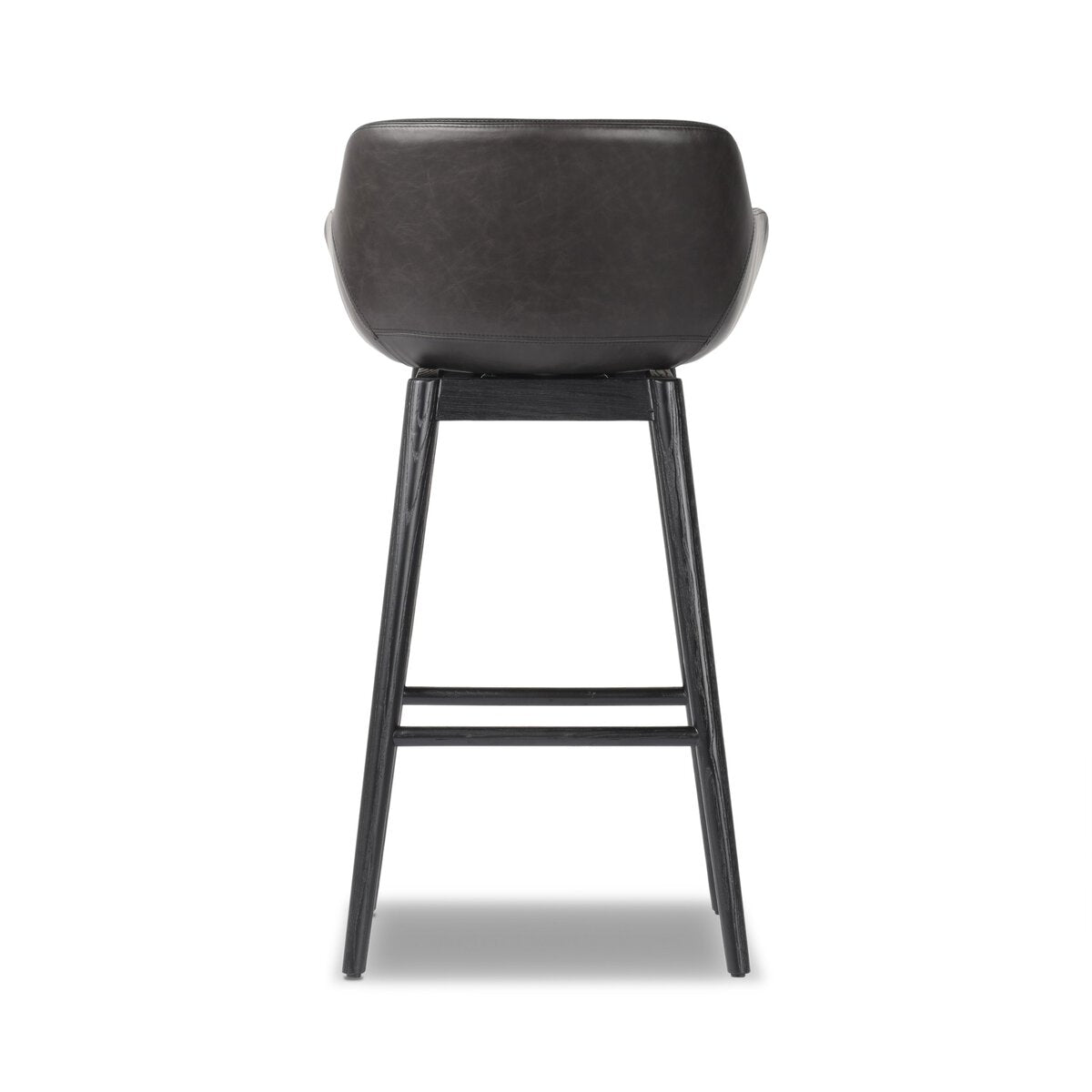 Hannah Swivel Leather Bar Stool Negro