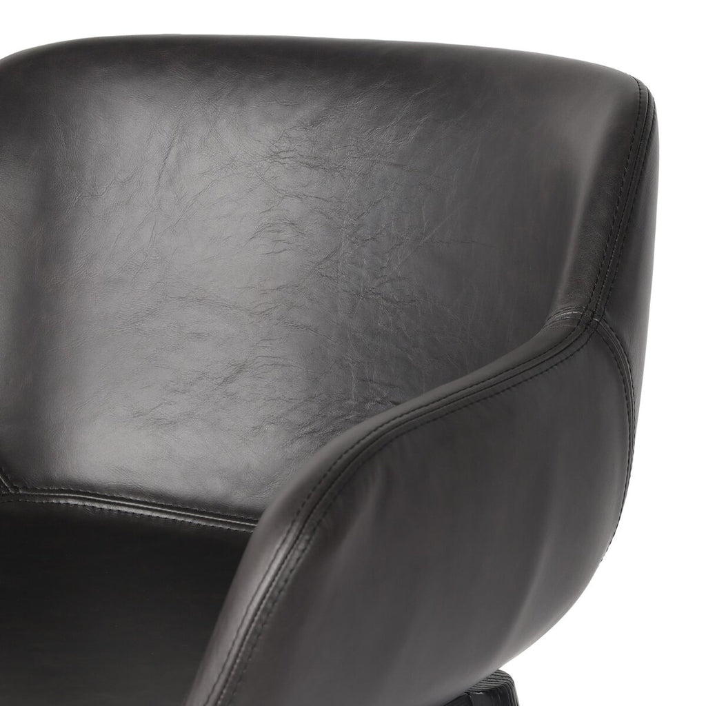 Hannah Swivel Leather Bar Stool Negro