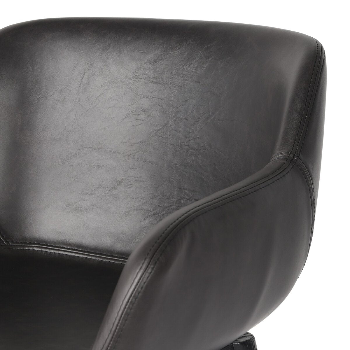 Hannah Swivel Leather Bar Stool Negro