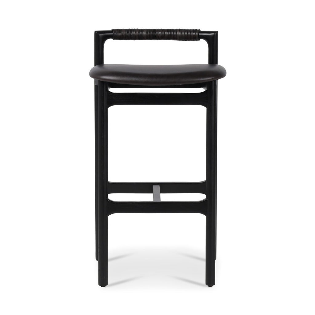 Baden Leather Bar Stool Negro