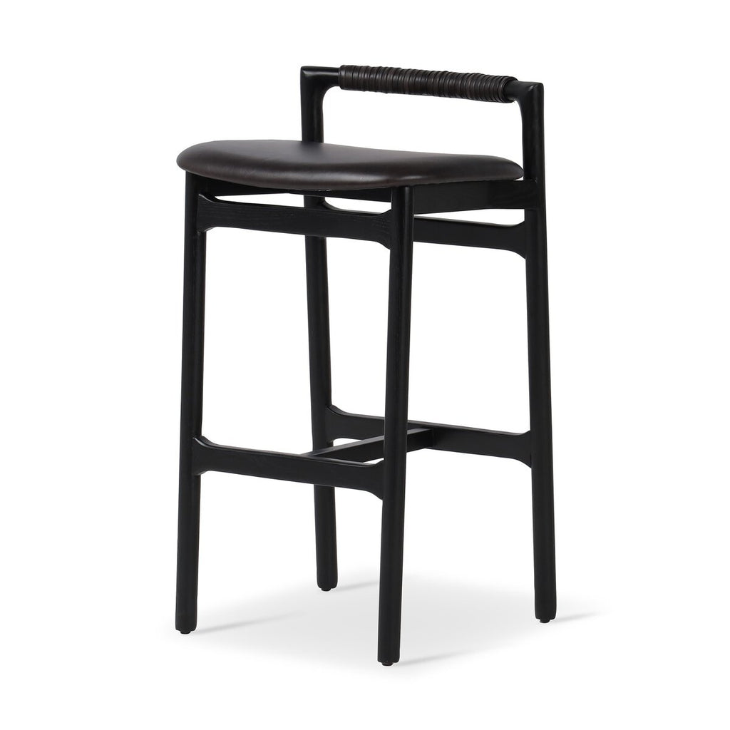 Baden Leather Bar Stool Negro