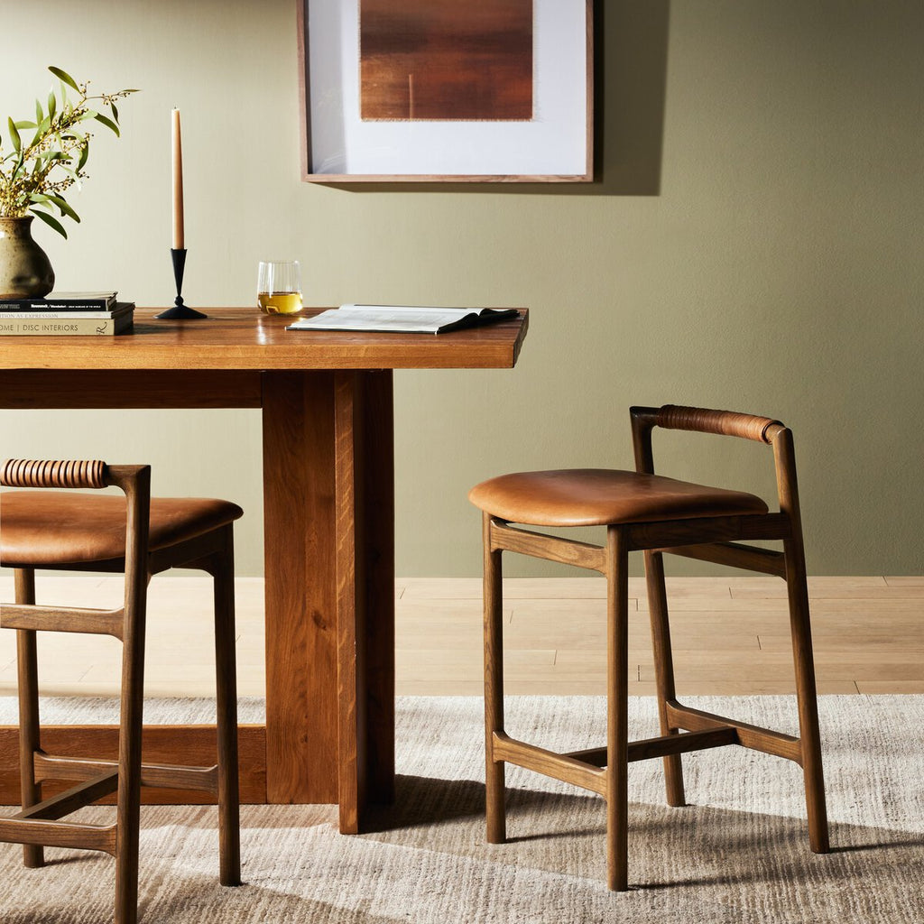Baden Leather Counter Stool Castaño