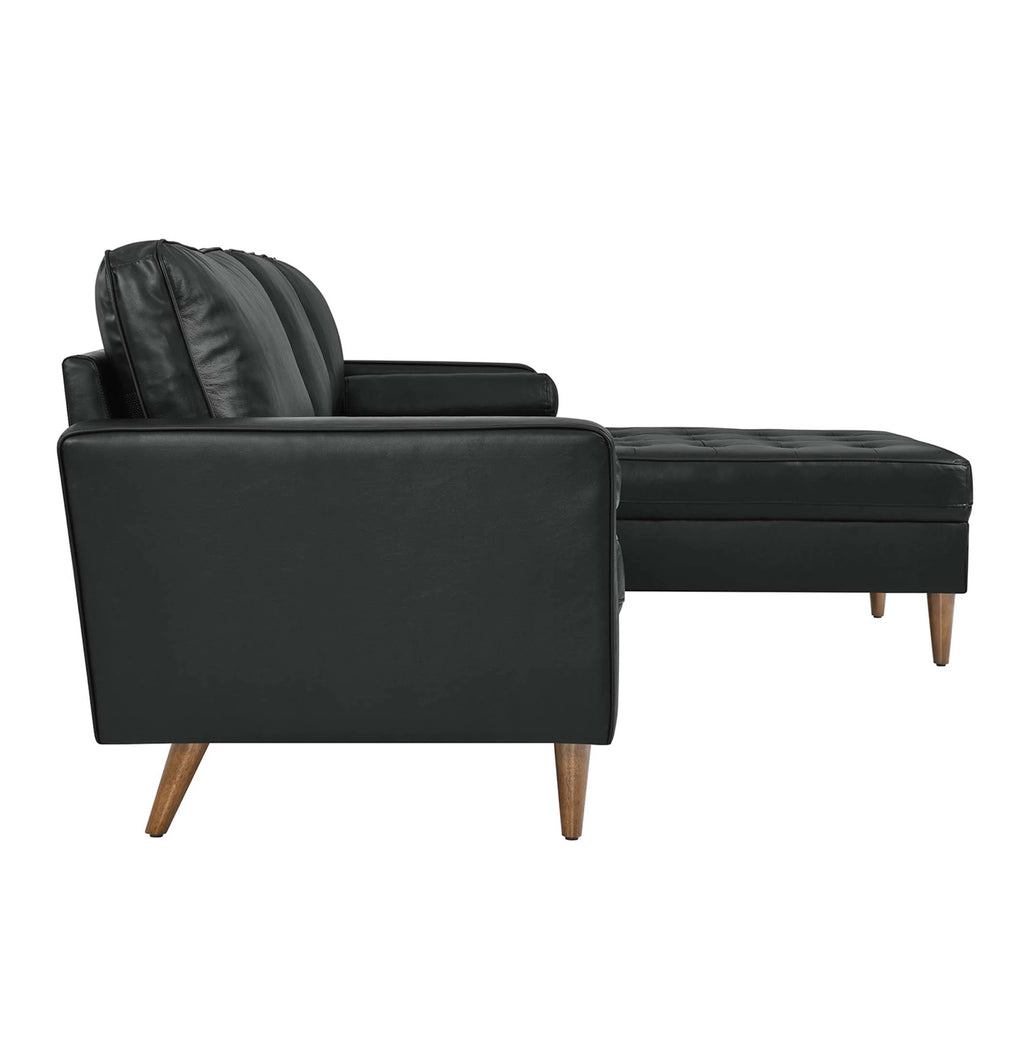 Valour Piel Negro 98" Seccional