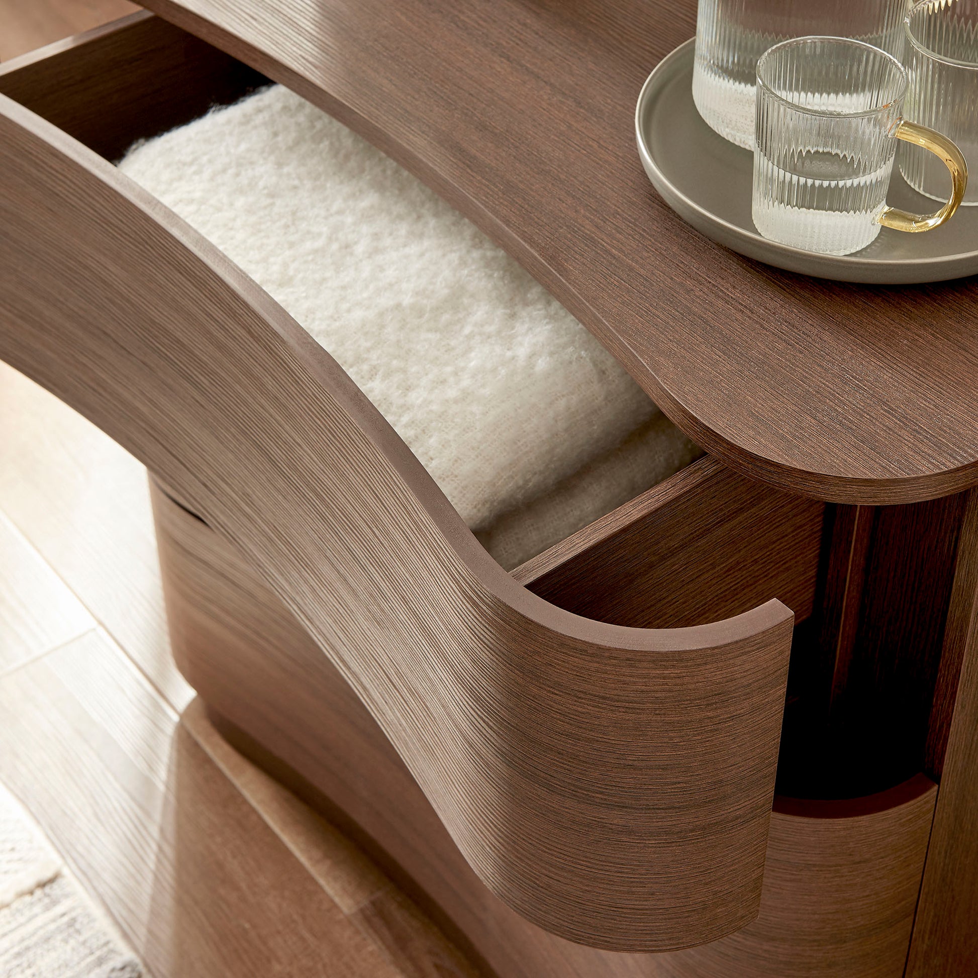 Mirae 3-Drawer Curved Compact Dresser