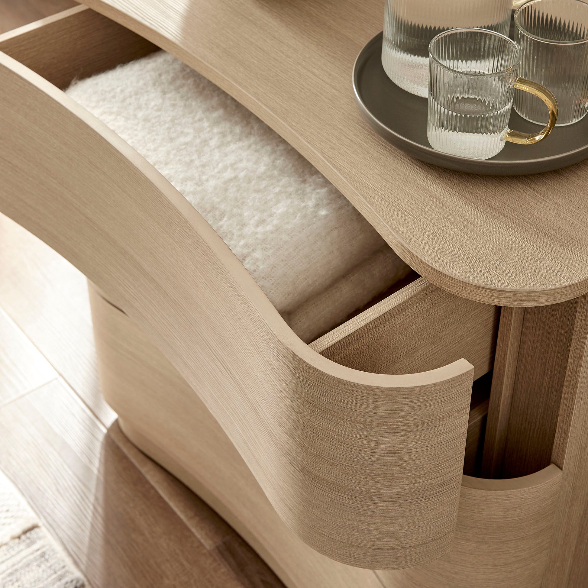 Mirae 3-Drawer Curved Compact Dresser