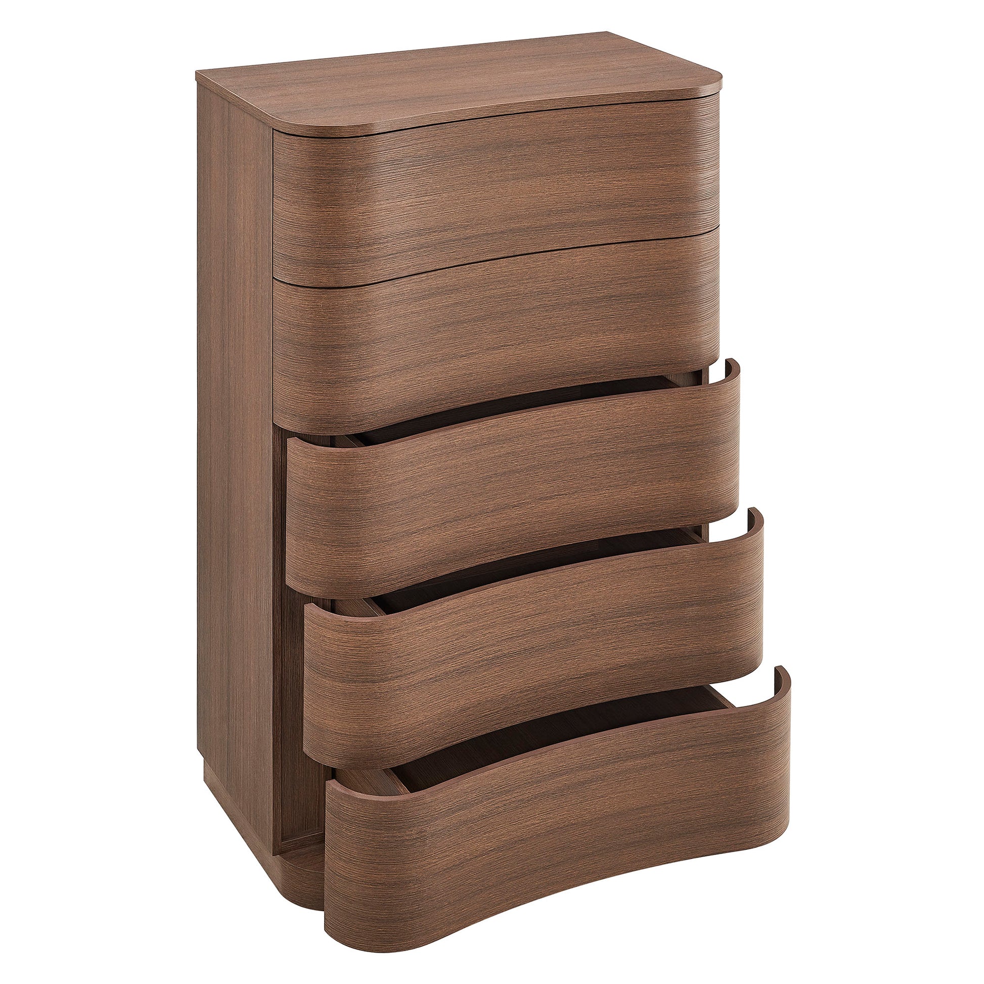 Mirae 5-Drawer Curved Dresser Chest of Drawers