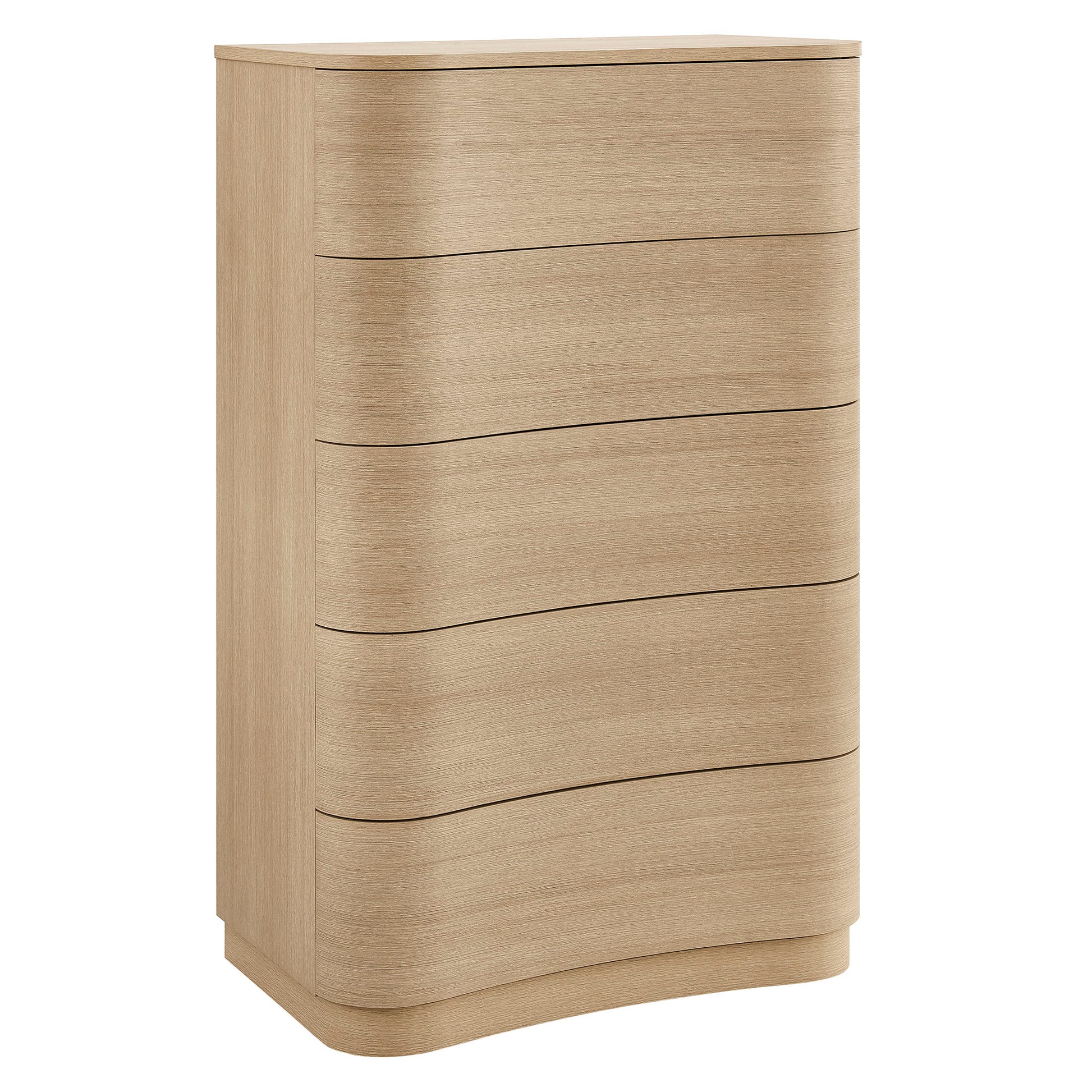 Mirae 5-Drawer Curved Dresser Chest of Drawers