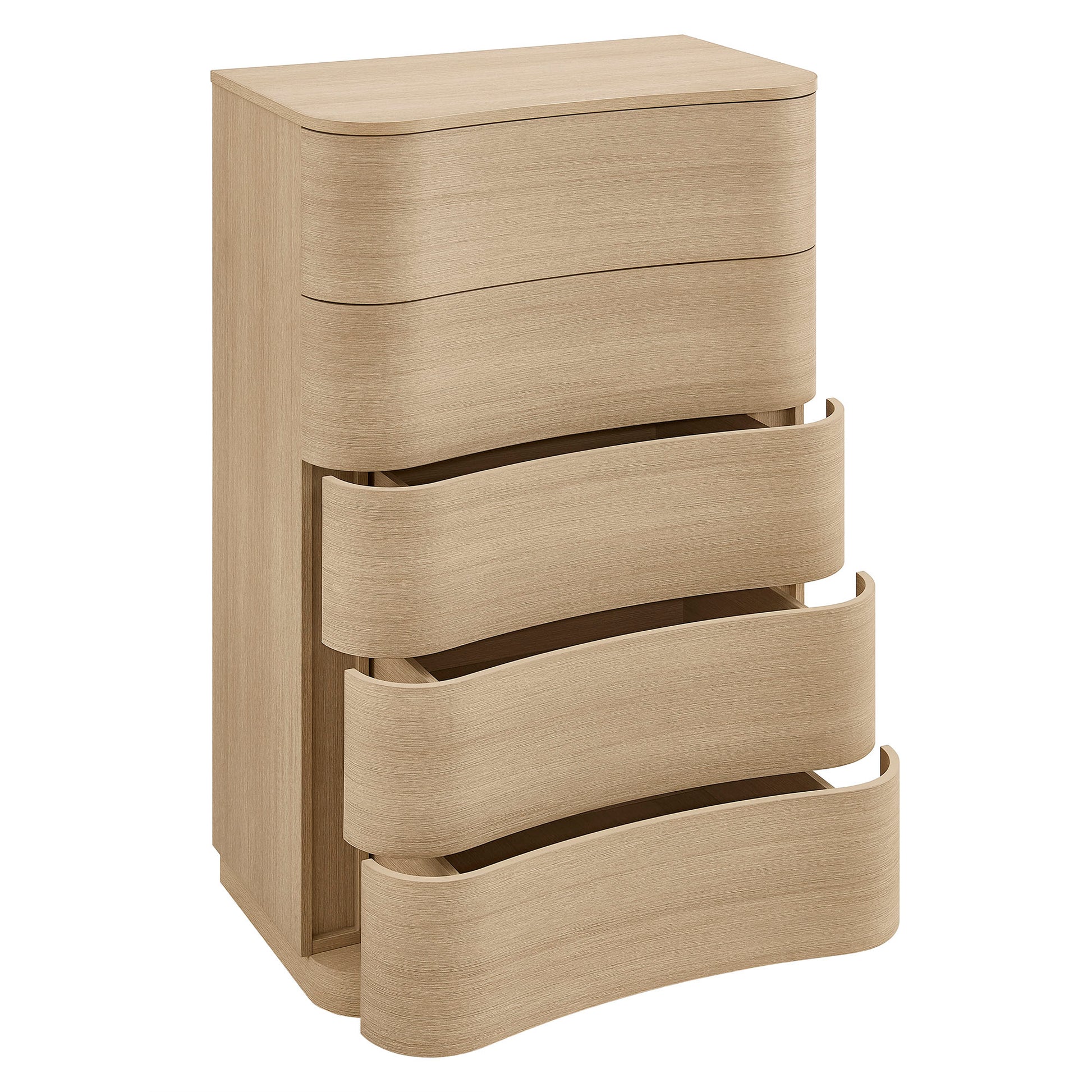 Mirae 5-Drawer Curved Dresser Chest of Drawers