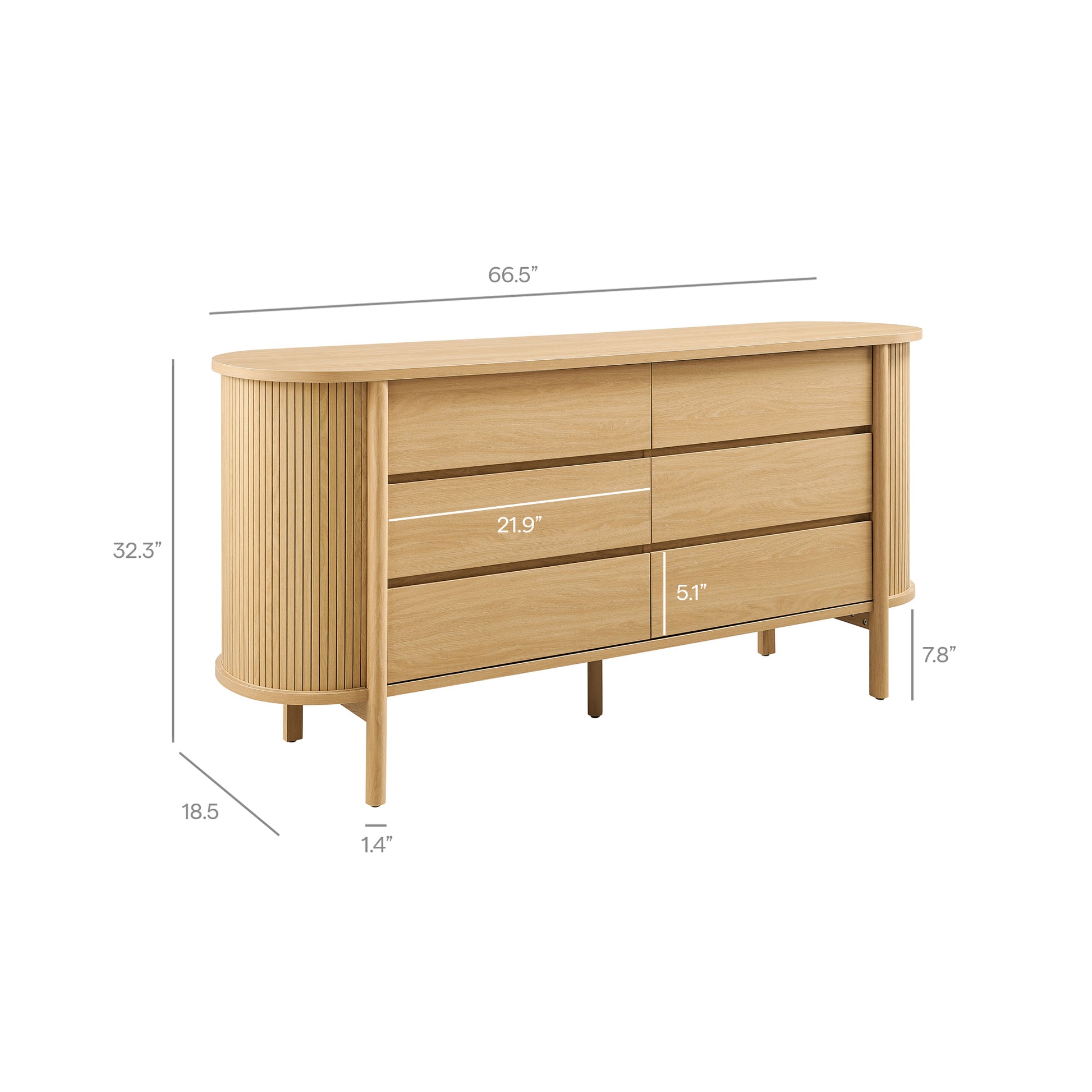 Cadence 6-Drawer Curved Dresser